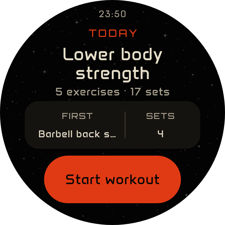 April workout on a connected watch